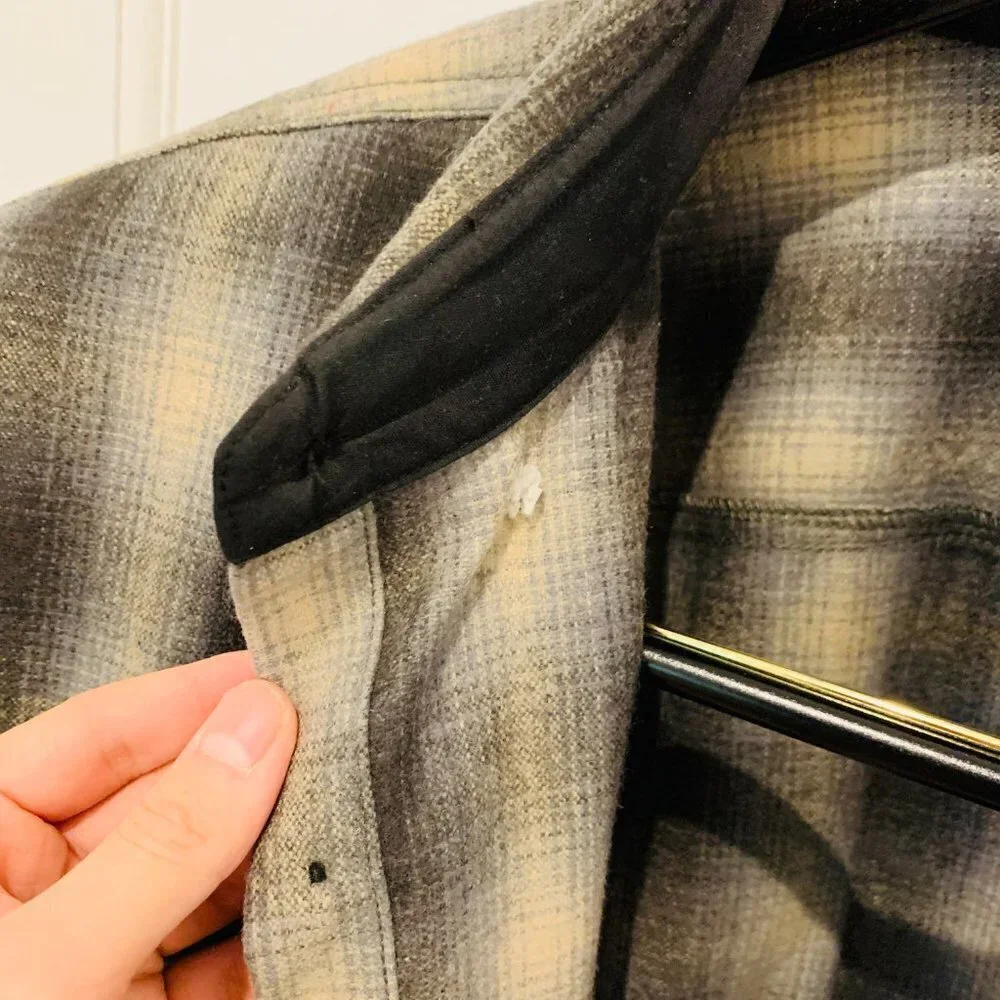 Vintage Woolrich Shirt Jacket Heavy Wool Plaid Flannel Mens XL Heavy Chamois